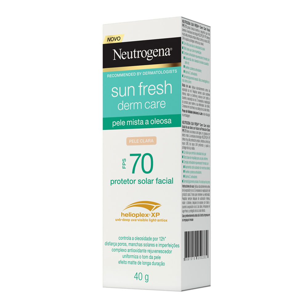 Miniatura Protetor Solar com Cor Neutrogena - Sun Fresh Oily Skin FPS 70 Clara