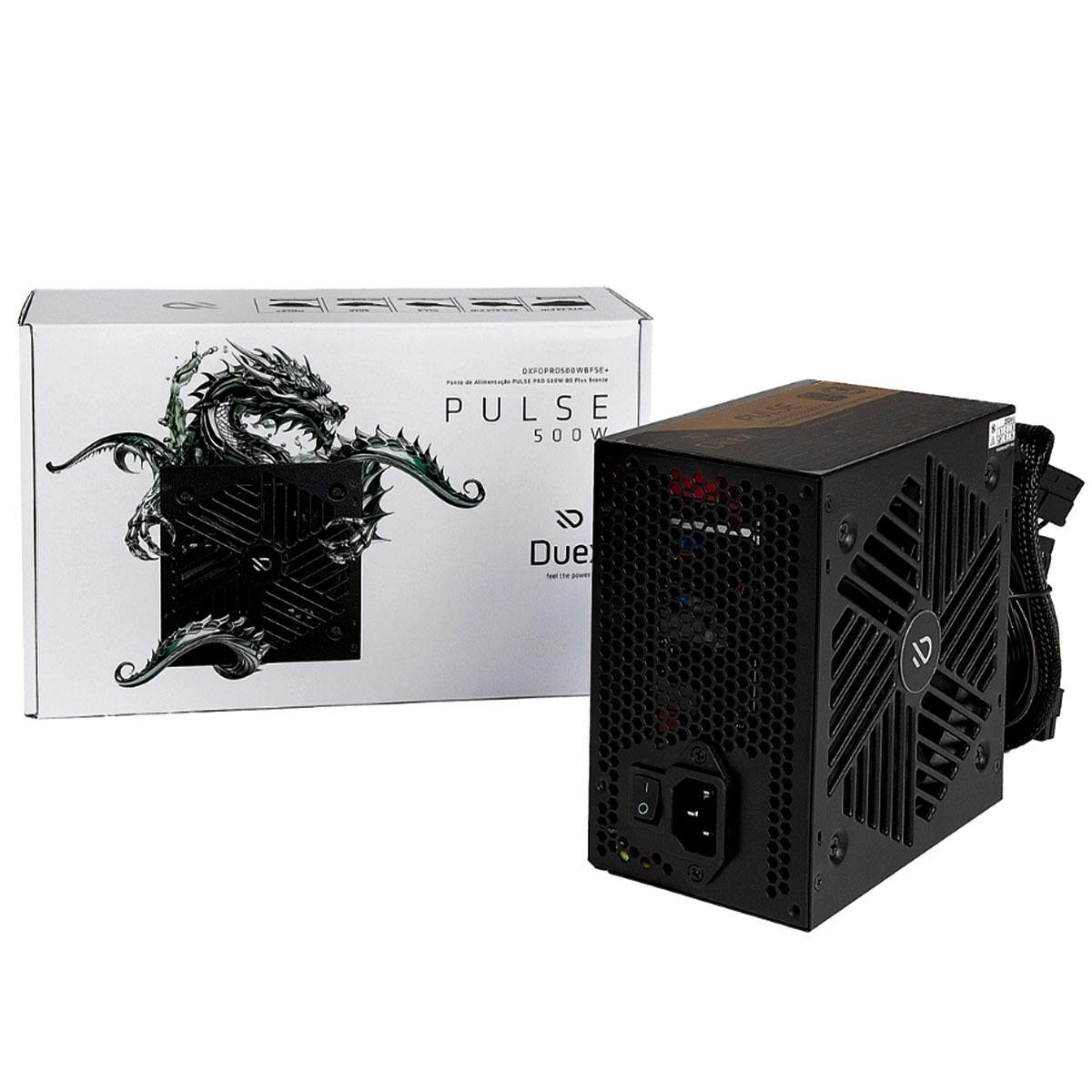 Miniatura Fonte 500W Atx Duex, Bivolt Automático, Pulse 80 Plus Bronze