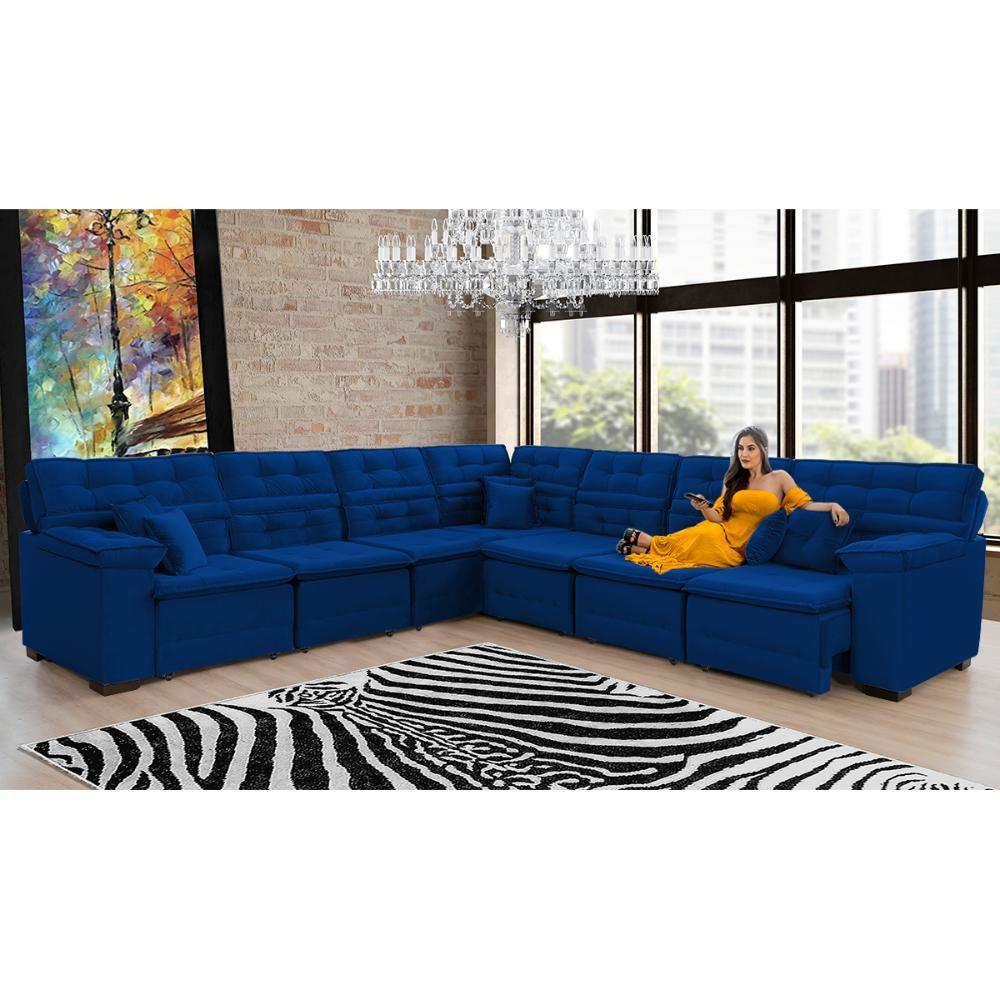 Miniatura Sofá de Canto Magno 3,32x3,32m Azul