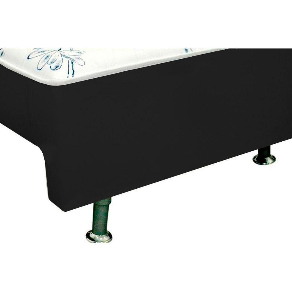 Miniatura Cama Box Solteiro Conjugado Ortobom Black C/ Auxiliar + Armário Multiuso Margarida Branco