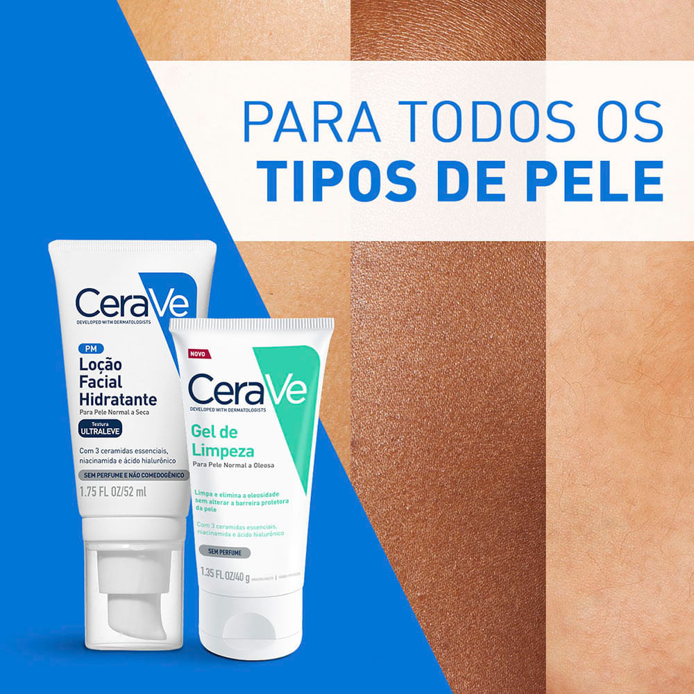 Kit CeraVe Loção Facial Hidratante 52ml e Ganhe Gel de Limpeza 40g