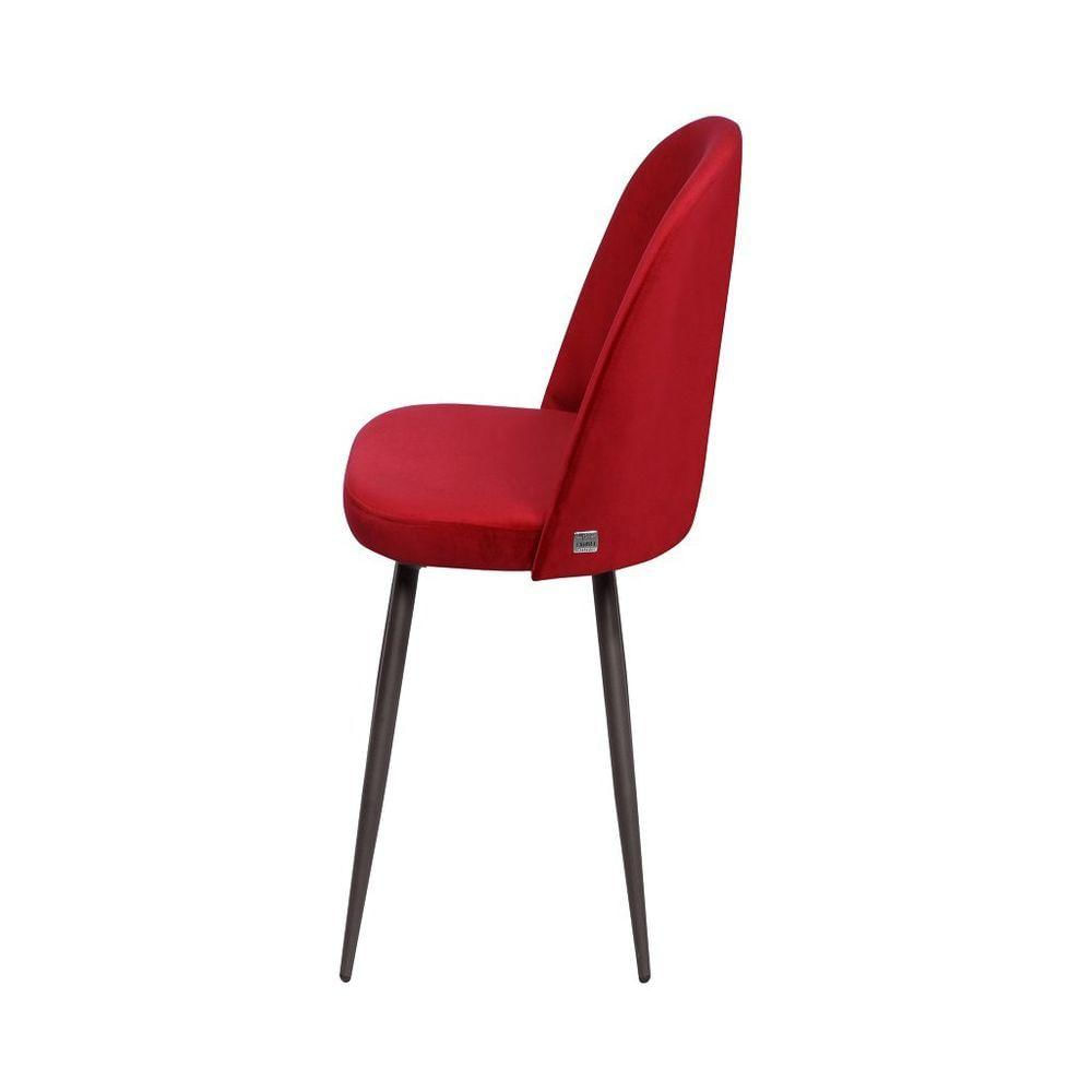 Miniatura Cadeira Ninha Pés Palito De Aço Carbono Veludo Vermelho