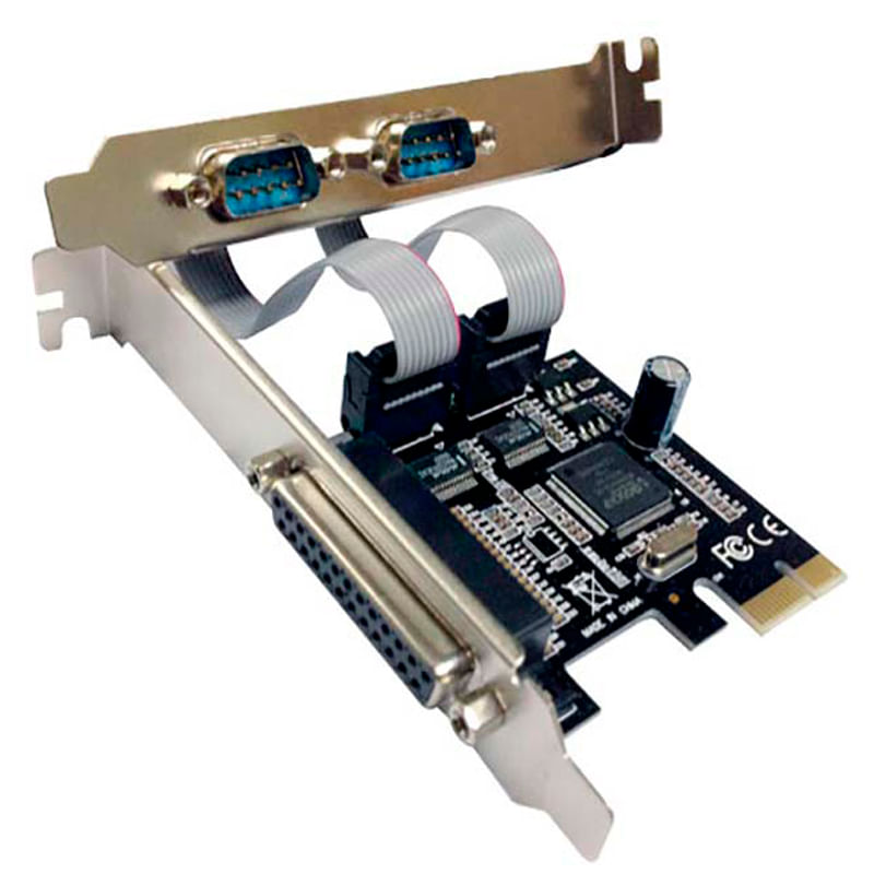 Miniatura Placa Pci Express 2 Seriais, 1 Paralela