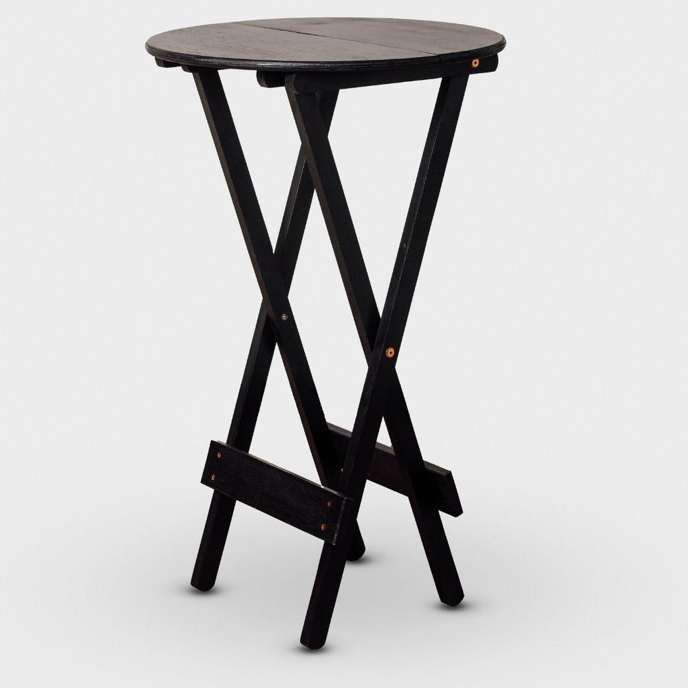 Miniatura Conjunto De Mesa Bistrô Redondo E 02 Cadeiras Cor Preta