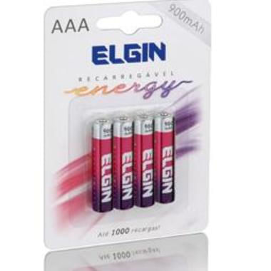 Miniatura Pilhas Recarregável AA pequena Energy 2700 Mah Elgin 4 Unid