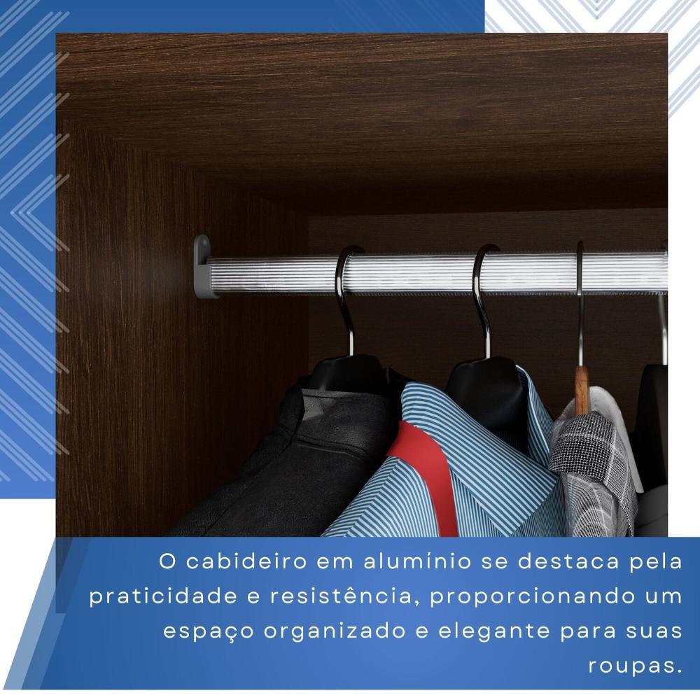 Guarda-roupa Casal 6 Portas 3 Gavetas Roma Espresso Móveis Imbuia/Off White