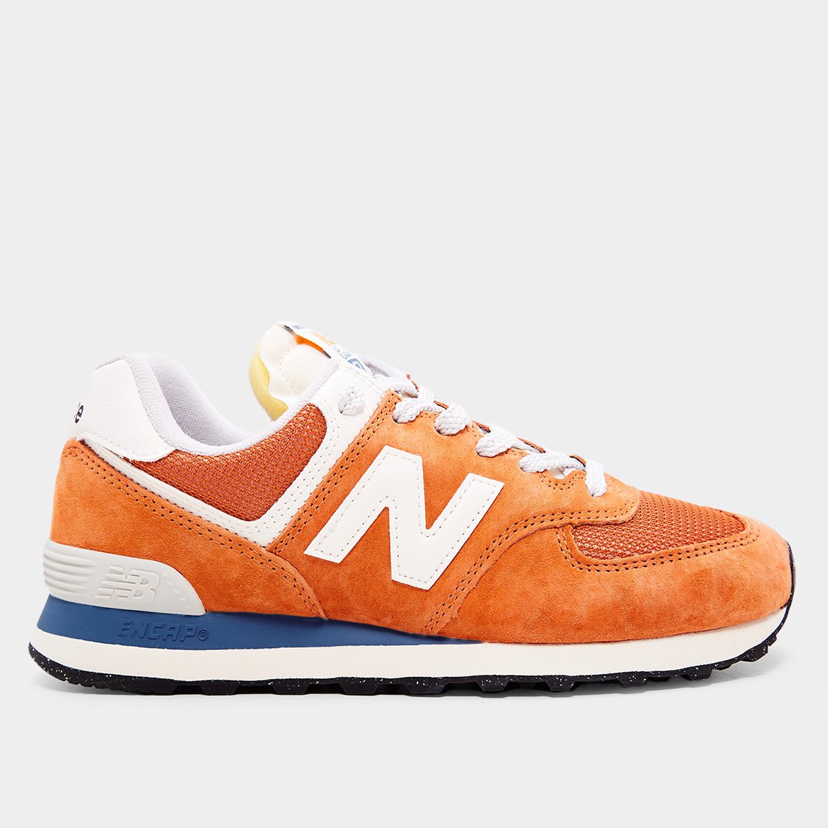 Miniatura Tênis New Balance 574 V2 Unissex Laranja+Branco - 40