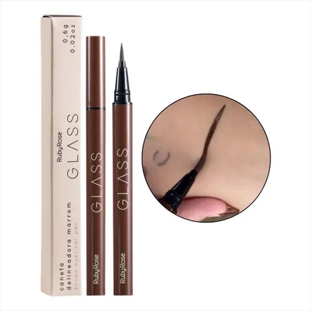 Kit Ruby Rose Gel Sobrancelha Melu+delineador Dark Brown