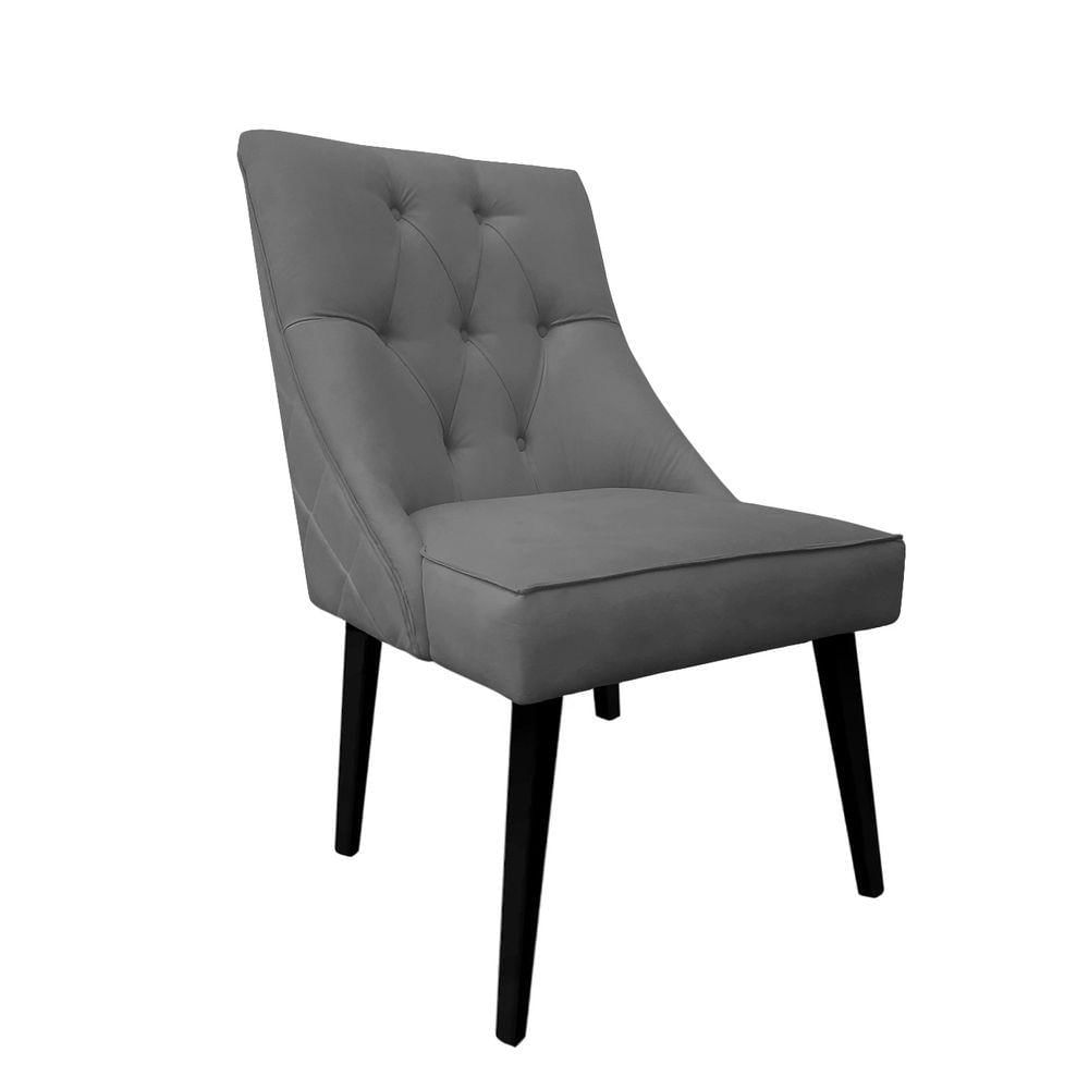 Miniatura Cadeira De Jantar Bela Capitone Suede Cinza