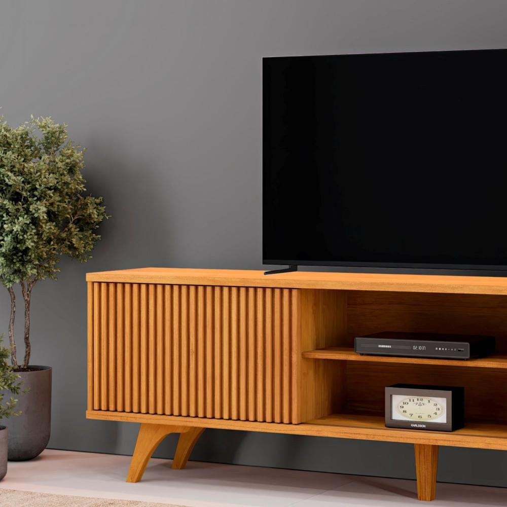 Miniatura Rack para Tv até 75 Polegadas 2 Portas de Correr 180cm Gaia Naturalle