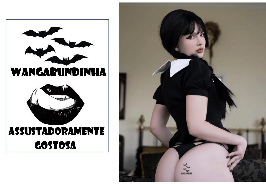 Miniatura Tatuagem Temporária Erótica Hallowen Cosplay Vandinha 9,6 cm