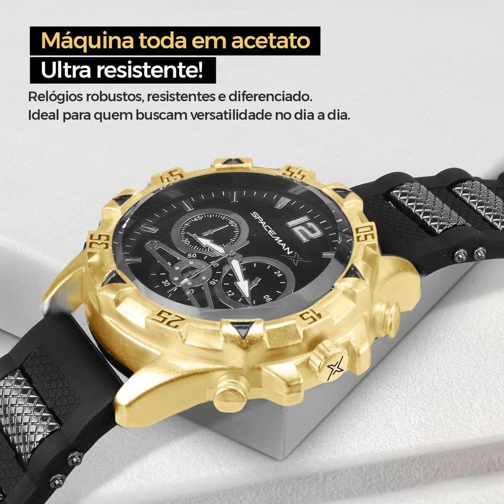 Pulseira Relogio Masculino Banhado Aço Dourado Inoxidável