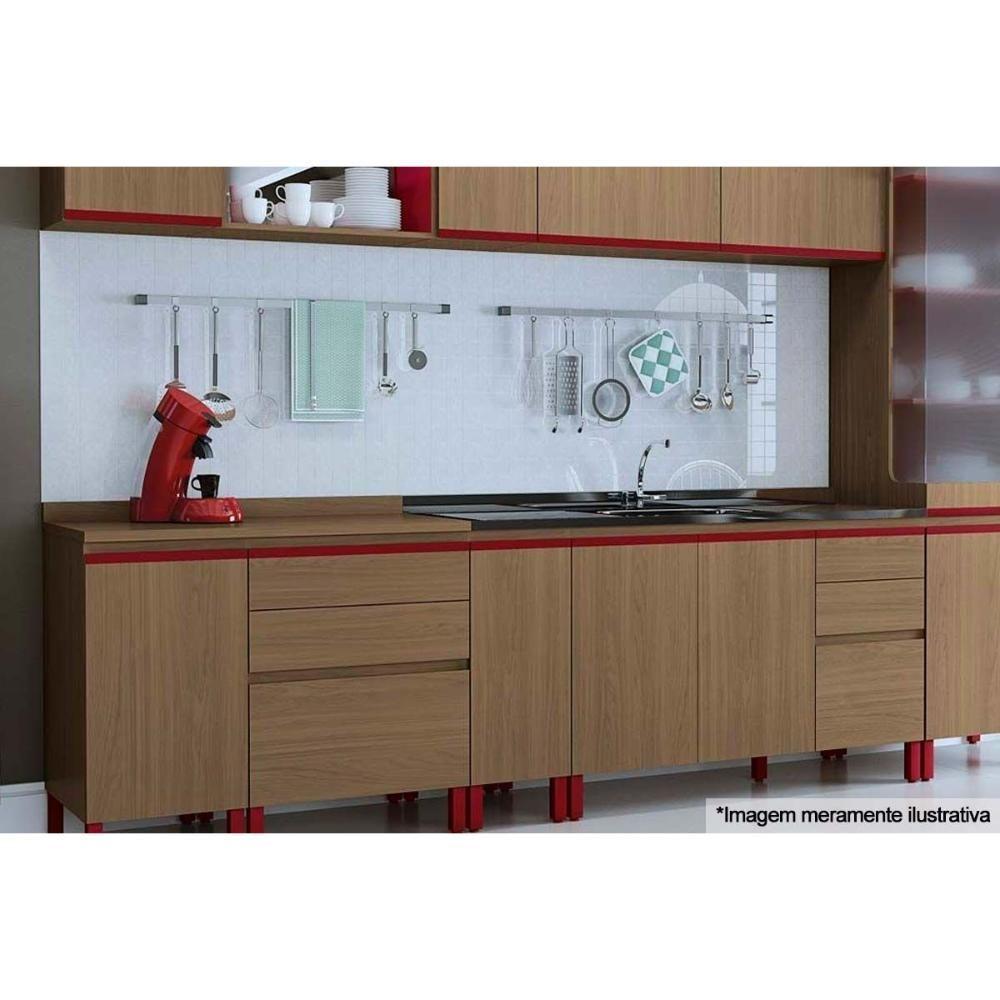 Miniatura Módulo Cozinha Nox Tampo Para Balcão E602 40cm Nogueira