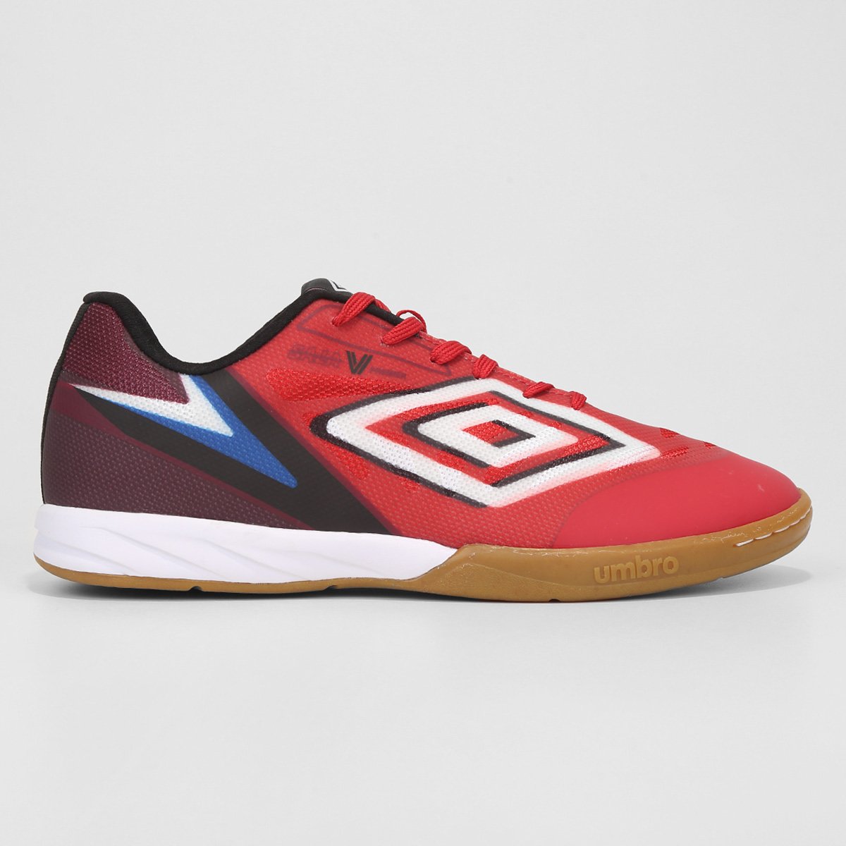 Miniatura Chuteira Futsal Umbro Sala V Premier Unissex Preto+Vermelho - 37