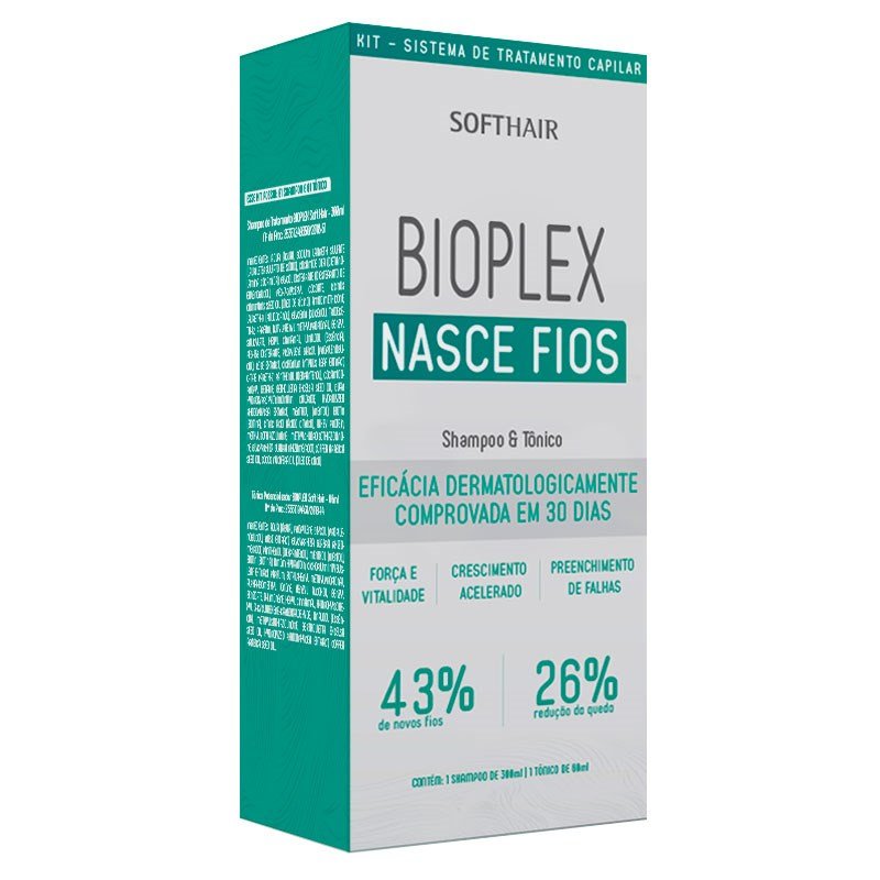 Miniatura Kit Bioplex Nasce Fios: Shampoo 300ml e Tônico 60ml SoftHair