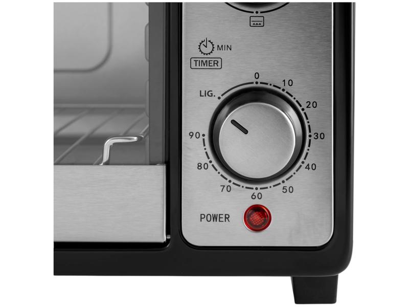 Forno Elétrico de Bancada Mondial Multifuncional 52L Preto e Prata Grand Family II FRN-52-B Preto e Inox - 110V