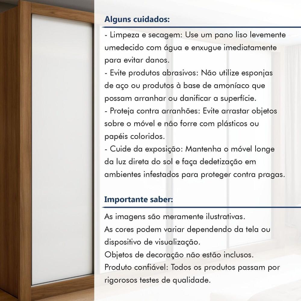 Guarda Roupa Casal Liv Yescasa Carvalho/Branco
