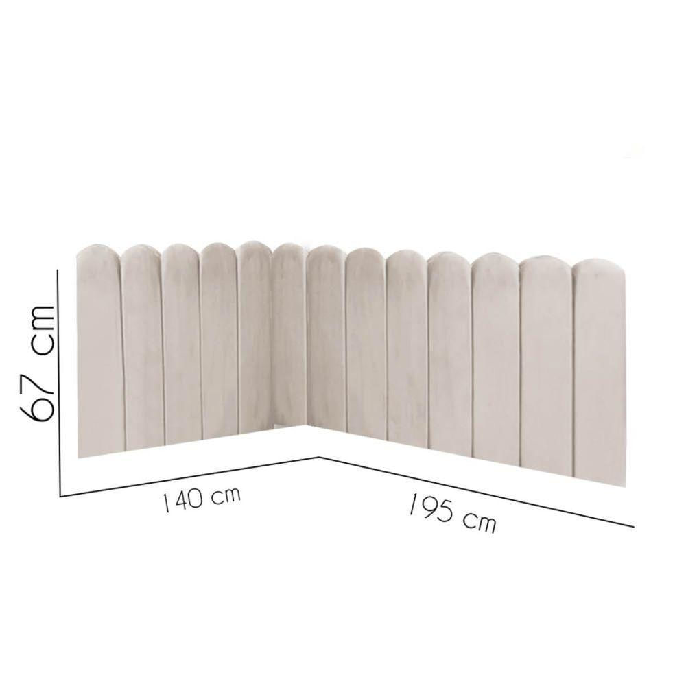 Miniatura Cabeceira Painel Cama Casal Box Nuvem Suede Sandy 140 Cm Cor:bege