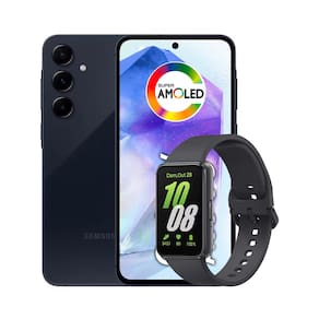 Miniatura Smartphone Samsung Galaxy A55 5G 256GB Azul Escuro, 8GB RAM, Câmera Tripla Traseira de até 50MP e Tela Super AMOLED 6.6" + Galaxy Fit3 Grafite