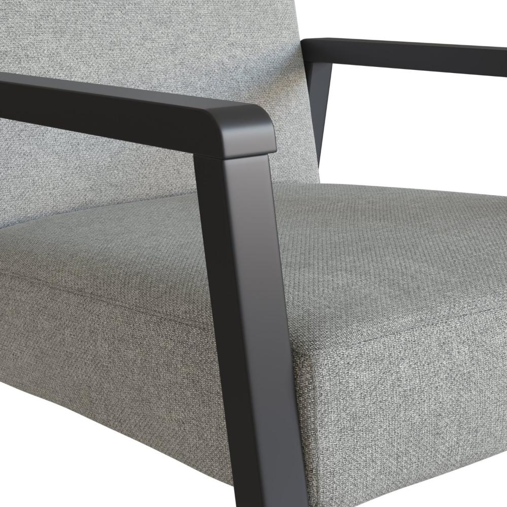 Poltrona Slim Preto/Cinza Claro