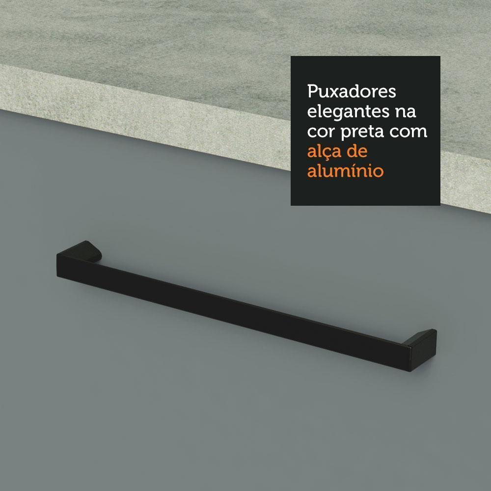 Miniatura Armário Aéreo 150 Cm 2 Portas E 2 Nichos Branco/Cinza