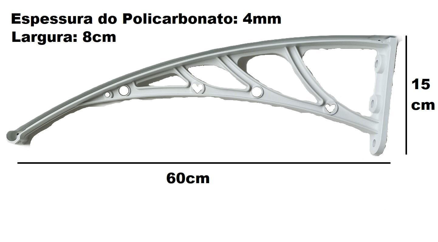 Miniatura Suporte Para Toldo Universal Mão Francesa Abs 60Cm - Branco