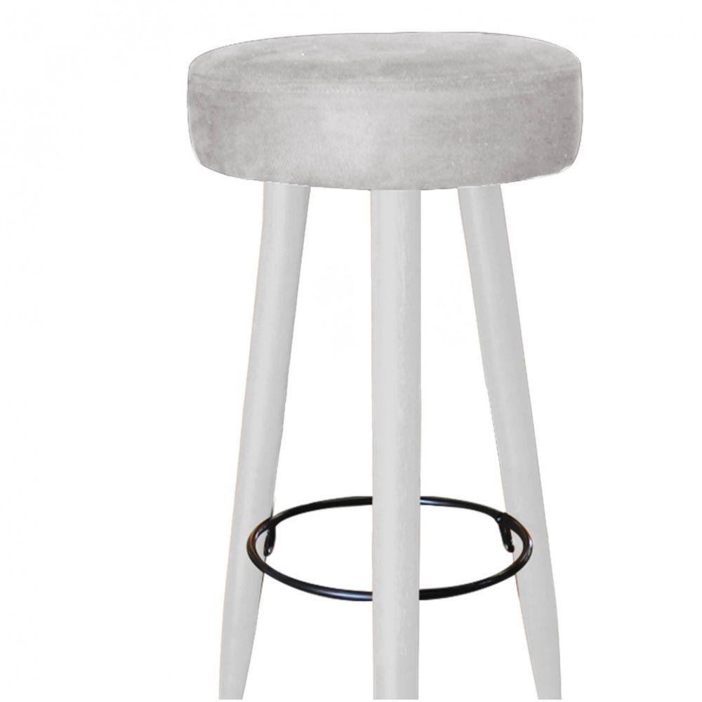 Miniatura Banqueta Alta Lia Para Cozinha Bar Balcão Bistrô Pé Palito Branco Corino Branco