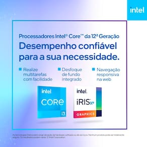 Miniatura Notebook Lenovo Intel Core i3 4GB RAM 256GB SSD Tela 15,6" Windows 11 - IdeaPad 1i 82VY000TBR