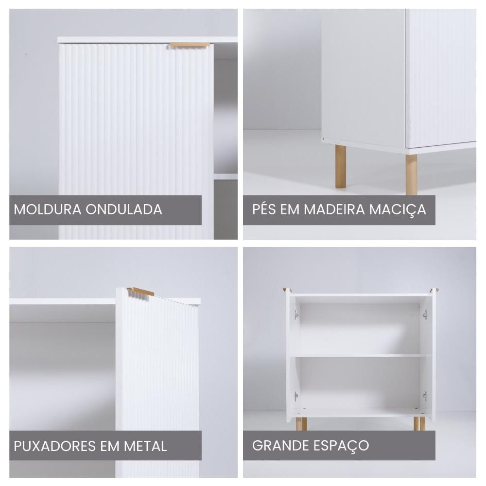 Miniatura Aparador para Sala de Estar 2 Portas R-632 Branco