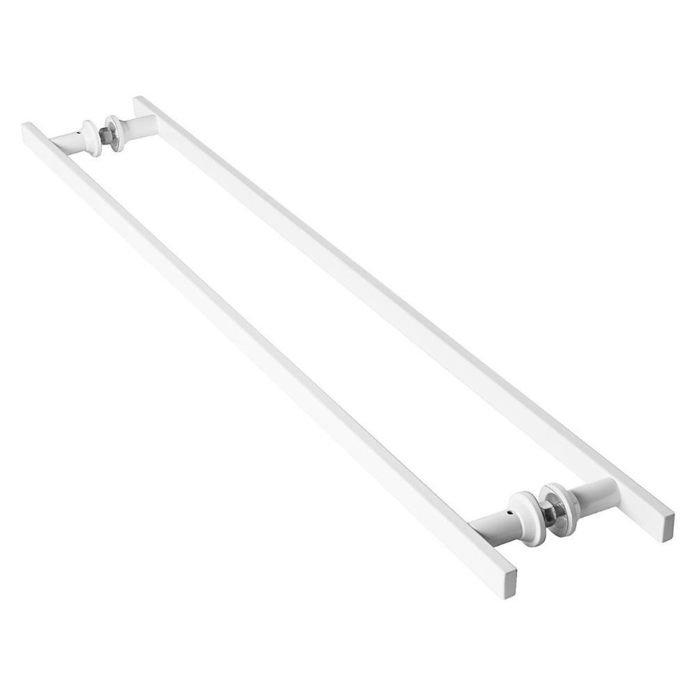 Puxador De Porta Branco Vidro Pivotante Madeira 80Cm M.S