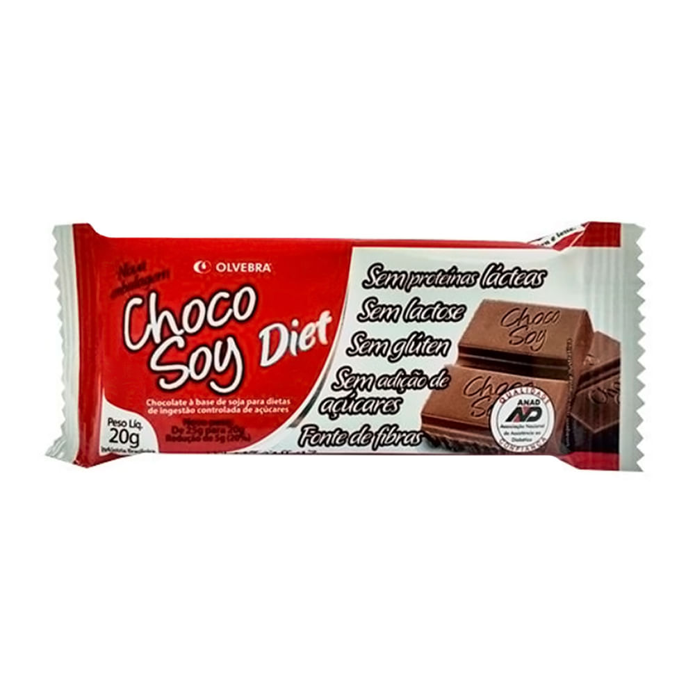 Miniatura Chocolate Choco Soy Diet à Base de Soja Sem Açúcar com 20g