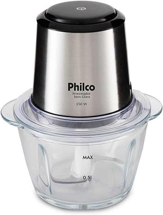 Miniatura Mini Processador Philco Inox Vidro 1.2L 350W 220V
