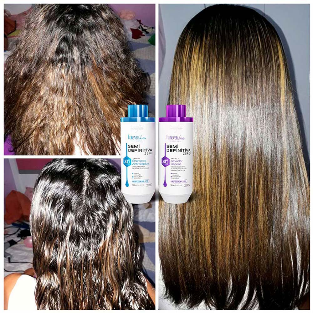 Miniatura Forever Liss Semi Definitiva Kit Shampoo Antirresíduo + Ativador Capilar Semi definitivo 1L
