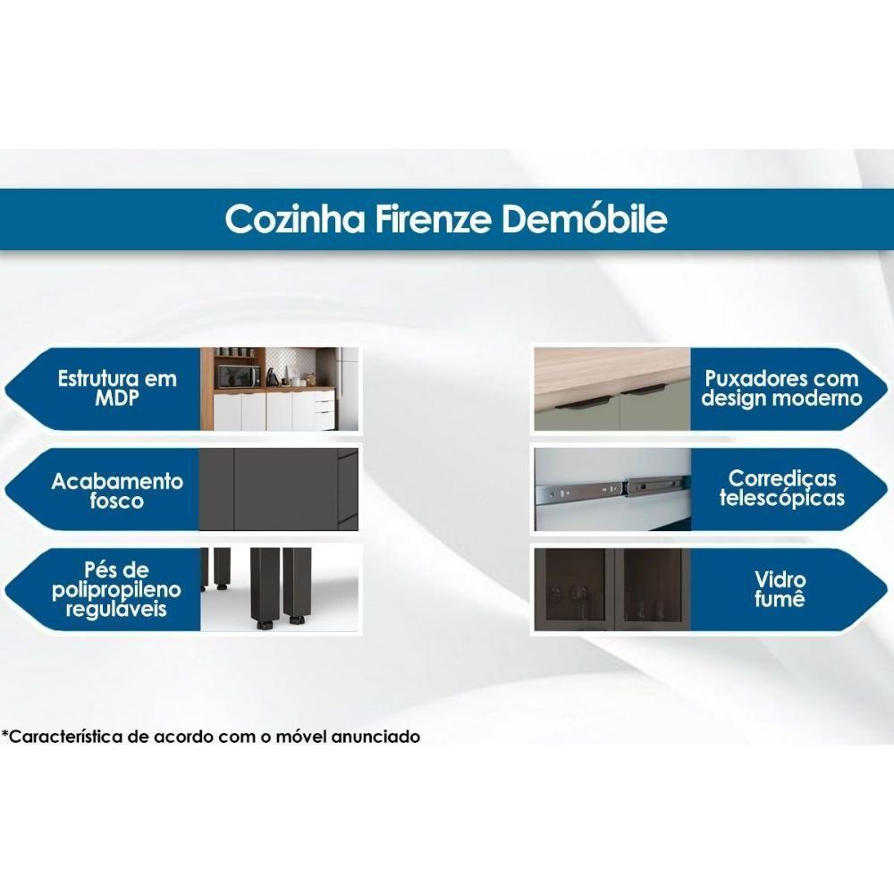 Miniatura Armário Aéreo Cozinha Modulado Firenze Nicho 2 Portas 120cm Amendola-nude Prime Tx - Demóbile