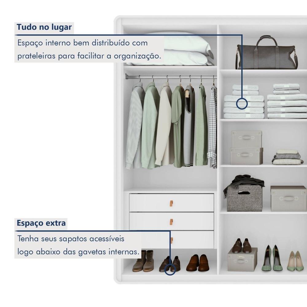 Guarda-roupa Casal 6 Portas 100% Mdf Loop Branco