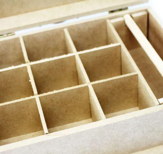Miniatura Caixa Porta Jóia Bijuteria Mdf Crú Com Aneleira E Divisórias