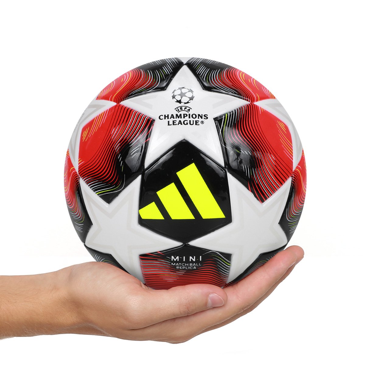 Miniatura Mini Bola de Futebol Adidas Champions League Branco+Vermelho