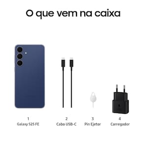 Smartphone Samsung Galaxy S25 FE 5G Tela 6,7” AMOLED 128GB 8GB RAM Câmera 50MP Azul-Marinho
