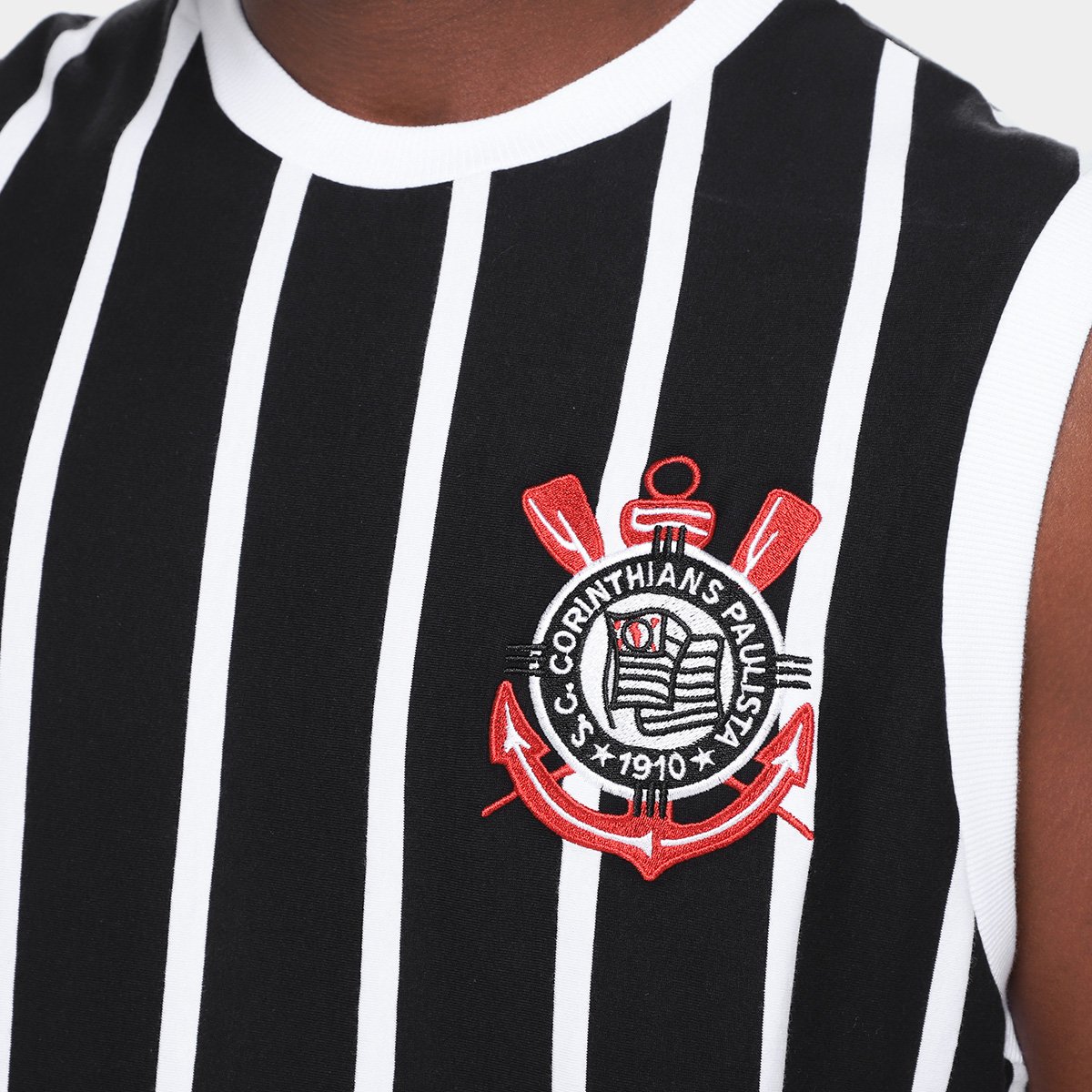 Miniatura Regata Corinthians Retrô Masculina Preto - EGG