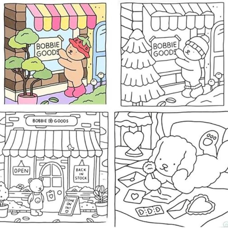 Miniatura Kit Colorir Bob Goods Livro Capa Dura 50 Páginas + Canetas