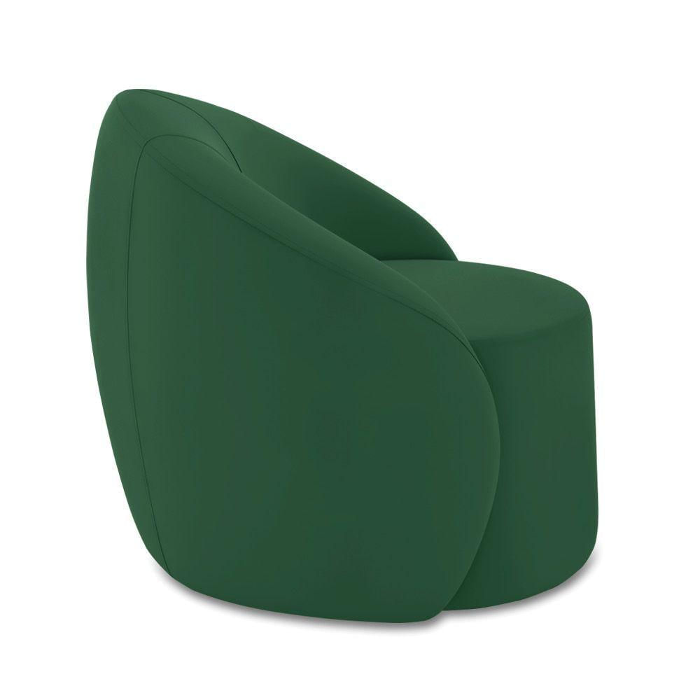 Miniatura Poltrona Decorativa Orgânica Giratória Lua Veludo Verde D03 - D'rossi