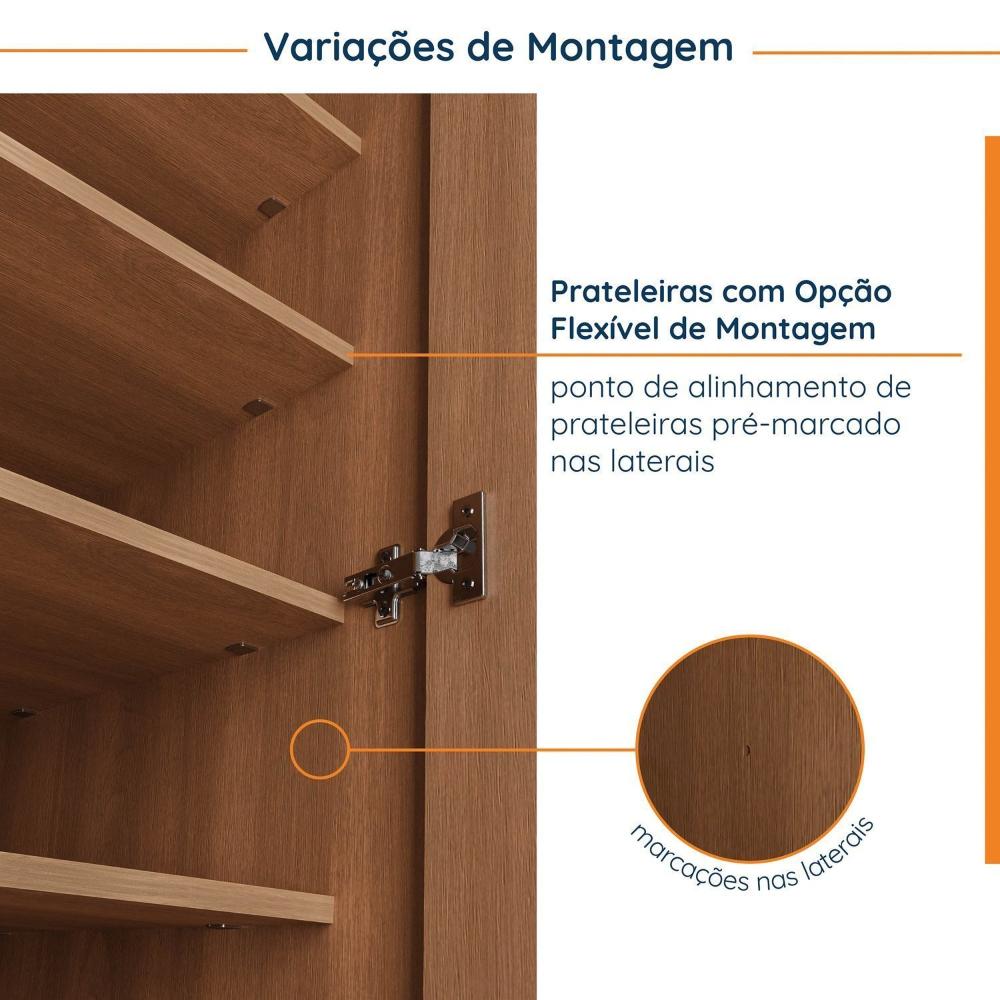 Guarda Roupa Modulado Canto 5 Portas 3 Peças Hera CabeCasa MadeiraMadeira Louro