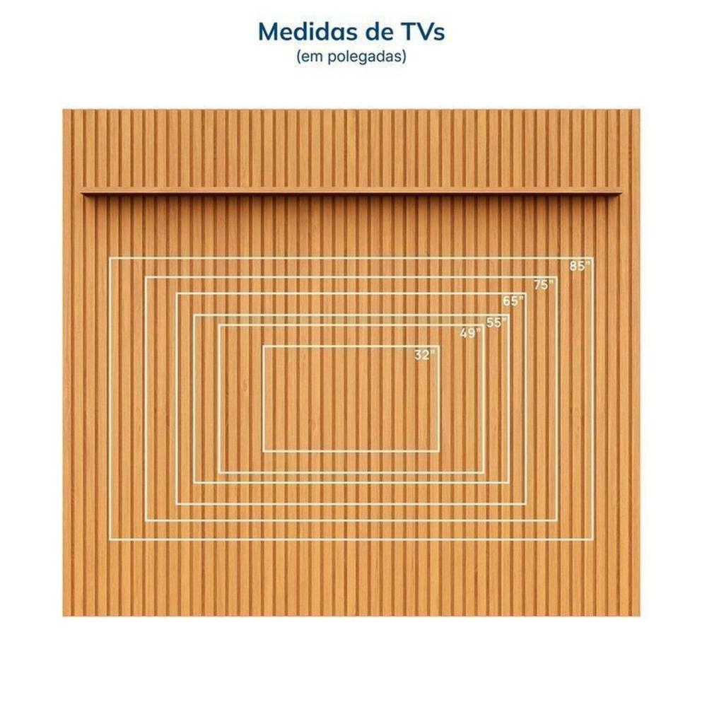 Rack Ananda com Painel Aloe para Tv até 75 Polegadas em Mdf Tampo Madeira Maciça Madeira Originals nature / Off white