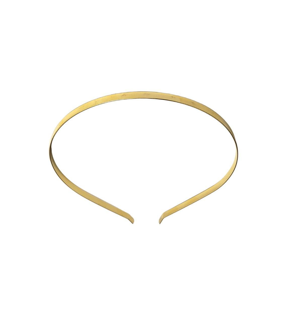 Miniatura Acessório De Cabelo Tiara Arco Metal Dourado Liso 14Cm