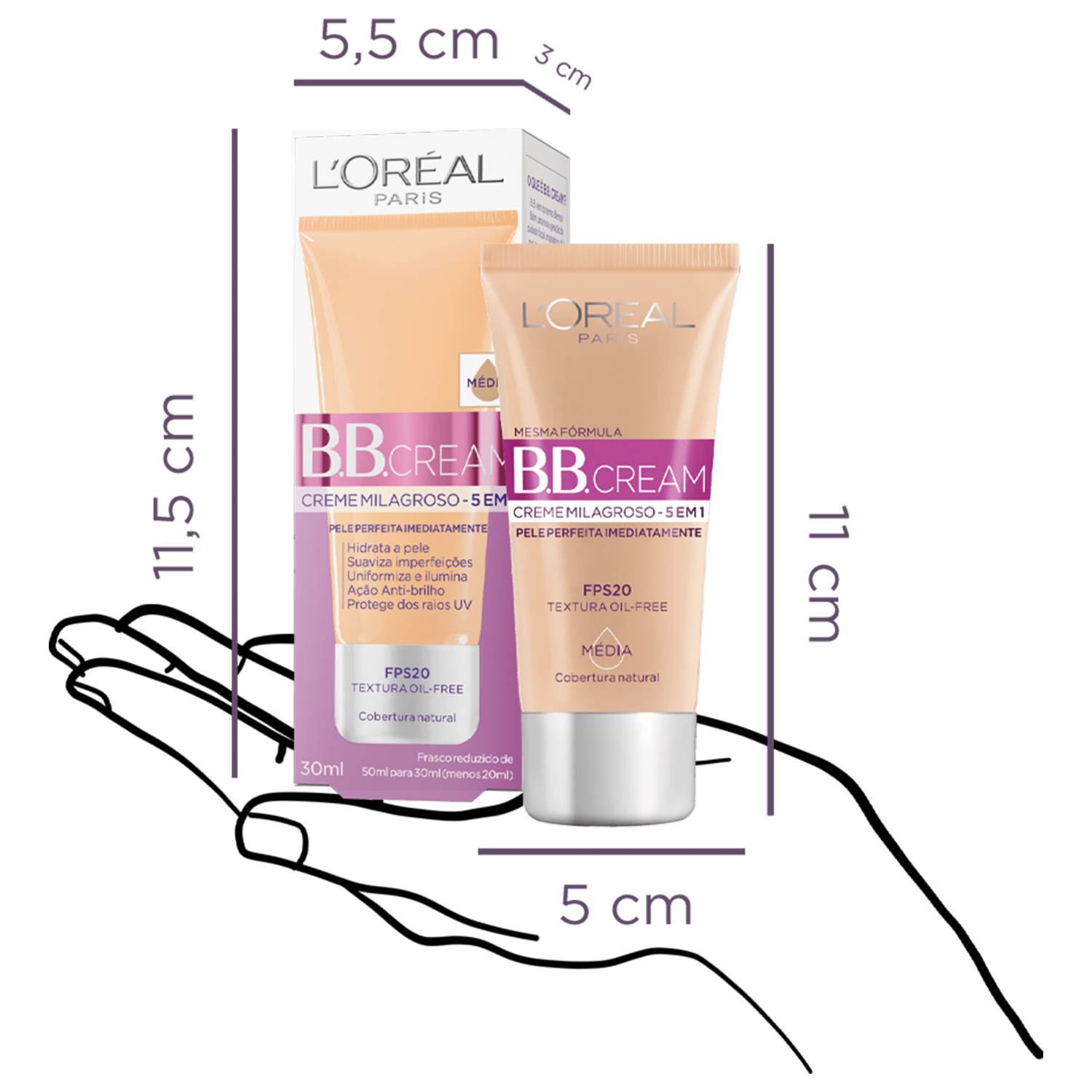 Miniatura L'Oréal Paris Dermo Expertise Base Clara - BB Cream 30ml