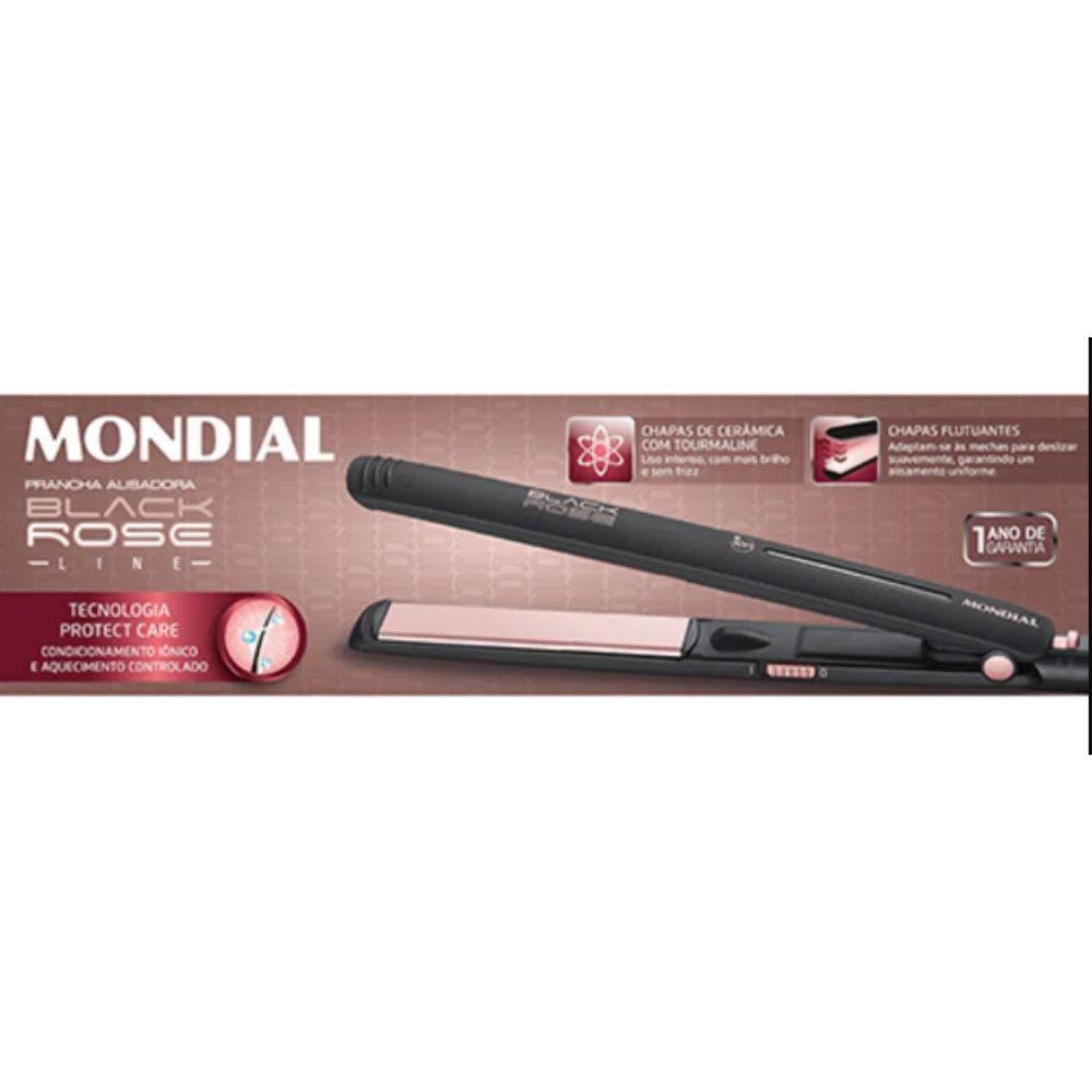 Miniatura Chapinha Prancha Alisadora Mondial Black Rosé Bivolt Cabo giratório - Rosa - Chapinha - Mondial - Bivolt