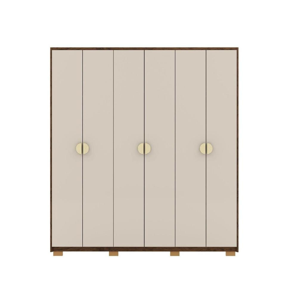 Miniatura Guarda-roupa 6 Portas 4 Gavetas Noronha Imbuia/Fendi