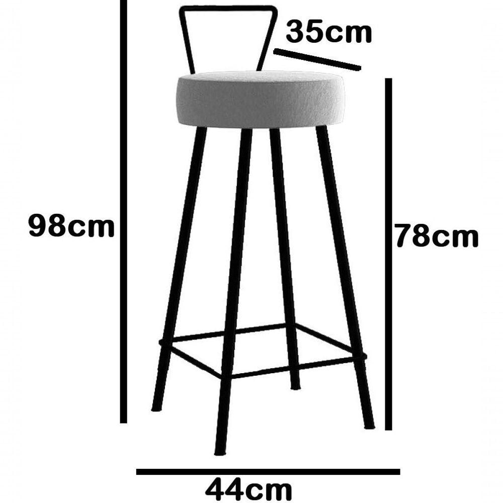 Miniatura Banqueta Alta Tais Eiffel Cozinha Bar Bistrô Ferro Prata Sintético Amarelo