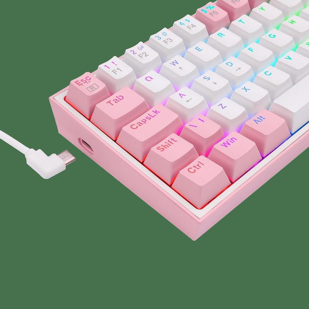 Miniatura Teclado Mecânico Gamer Compacto Redragon Fizz Sakura