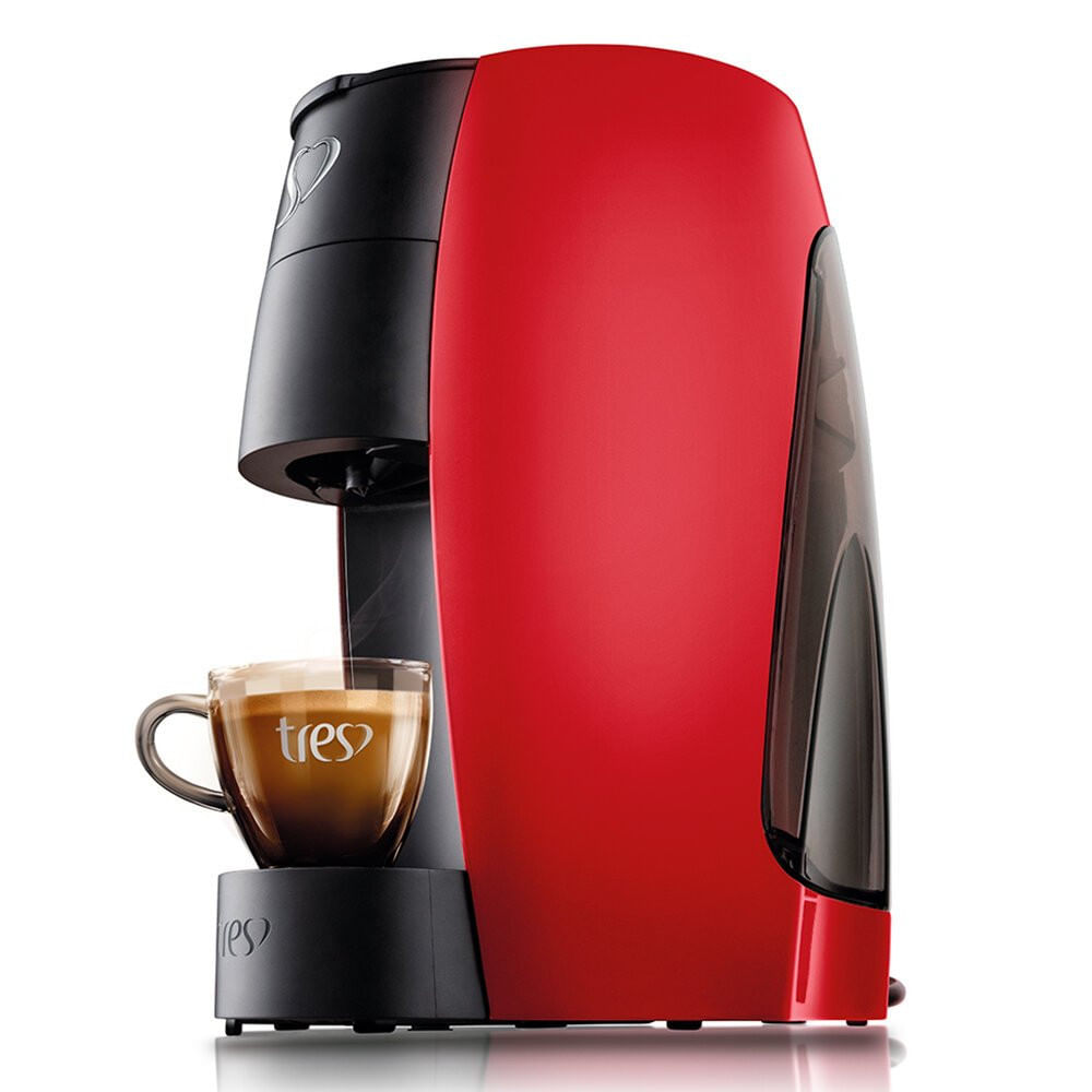 Miniatura Cafeteira Espresso LOV TRES 3 Corações Vermelho - 110V
